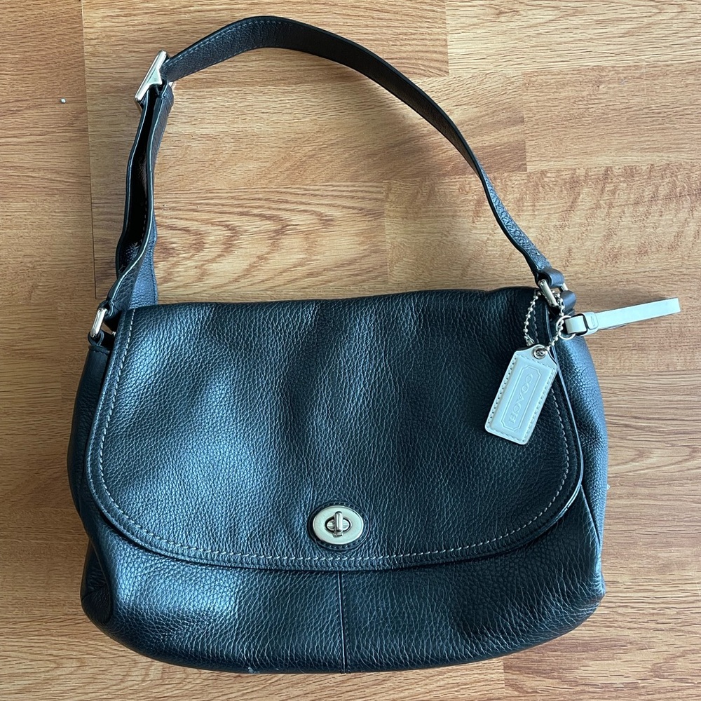 Coach Black Leather Shoulder Bag